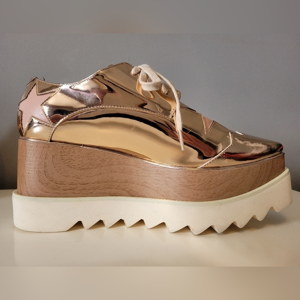 Stella McCartney Elyse Rose Gold Platform Trainers, VGUC, Size 36 - Picture 6 of 14